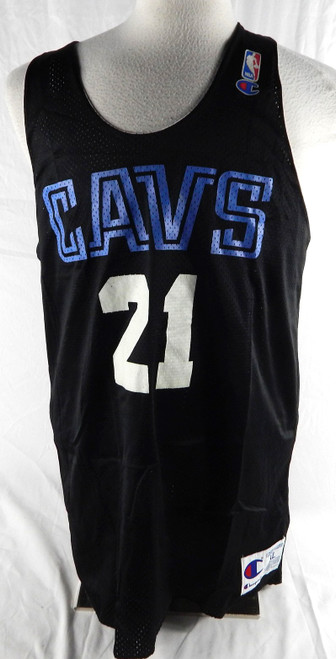 1990s Cleveland Cavaliers #21 Game Issued Black Practice Jersey XL 560
