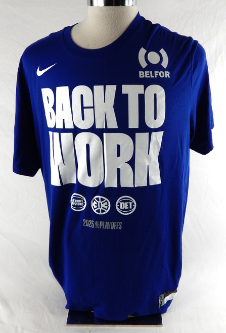 2024-25 Detroit Pistons #0 Game Used Blue Shirt NBA Playoffs Back To Work XXL 41