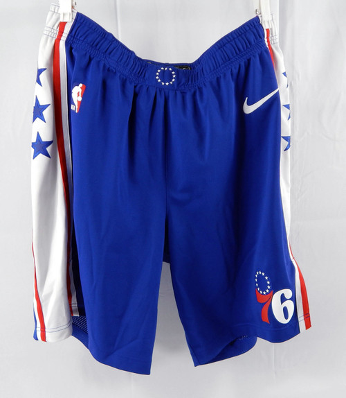 2024-25 Philadelphia 76ers Adem Bona #30 Game Used Blue Shorts XL 42 825