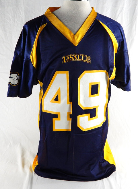 2000s LaSalle Explorers #49 Game Used Navy Jersey Football M 946