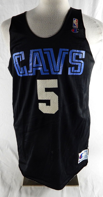 1990s Cleveland Cavaliers #5 Game Issued Black Practice Jersey L 023