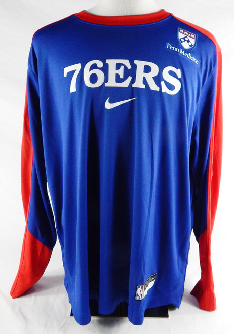 2024-25 Philadelphia 76ers Kyle Lowry #7 Game Used Blue Shooting Shirt XL 862