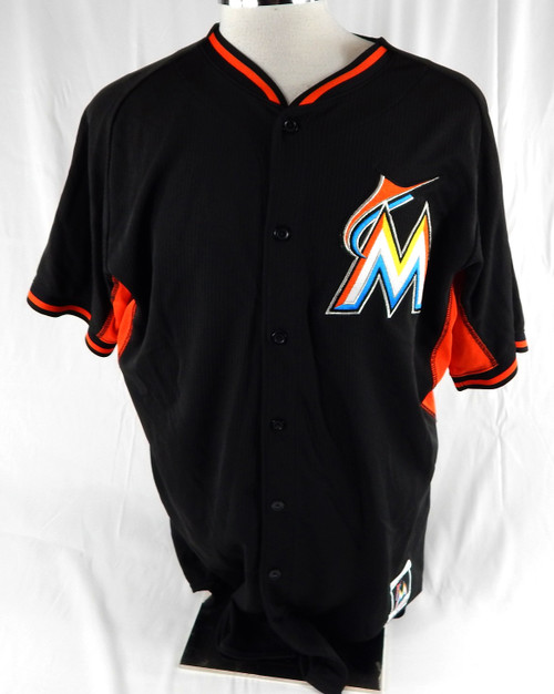 2014-16 Miami Marlins John Norwood #58 Game Used Black Jersey ST BP 46 975