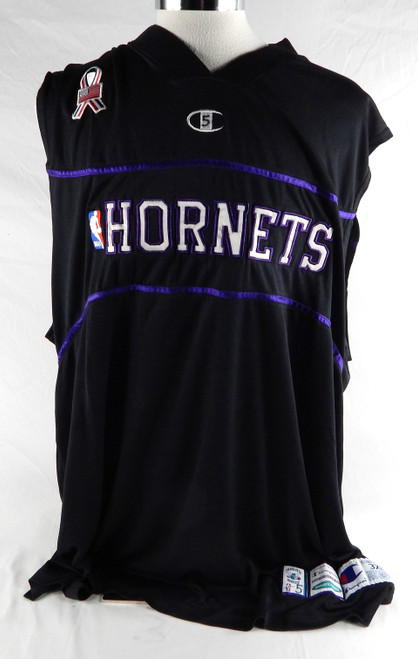 2001-02 Charlotte Hornets Elden Campbell #5 Game Used Black Tank Shirt 911 P 7