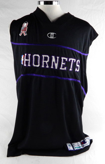 2001-02 Charlotte Hornets Robert Taylor #34 Game Used Black Tank Shirt 911 P 1