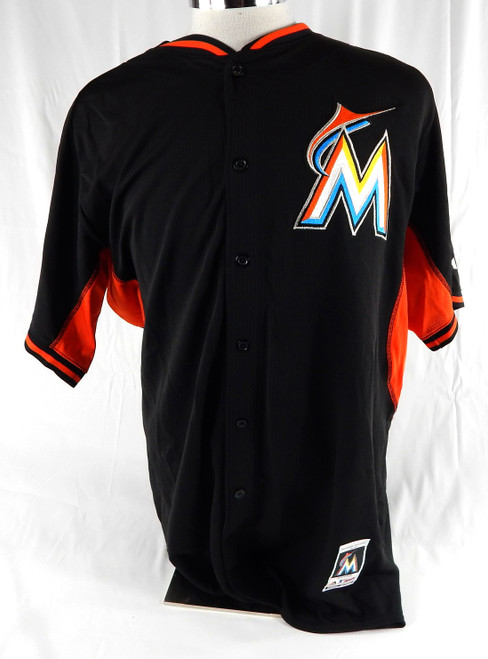 2014-16 Miami Marlins Tomas Telis #18 Game Used Black Jersey ST BP 50 973