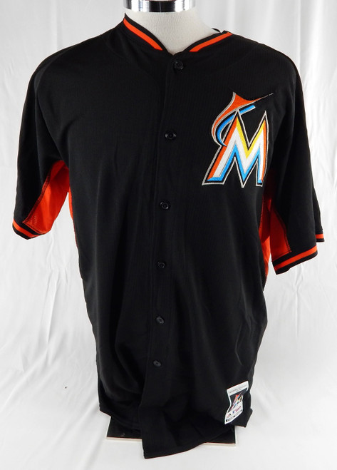 2014-16 Miami Marlins Riley Maceachern #68 Game Used Black Jersey ST BP 48 035