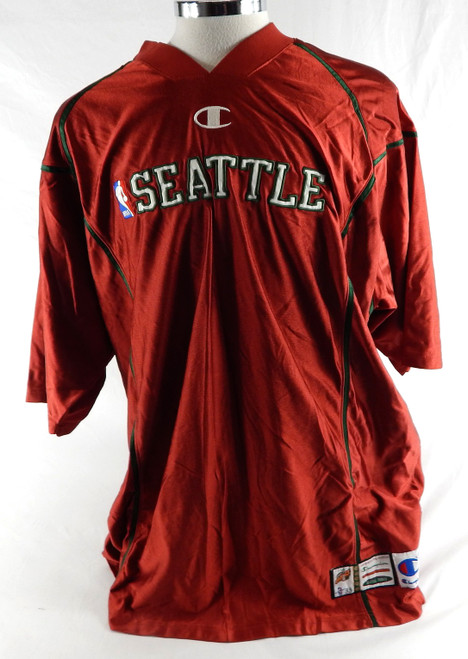 2000-01 Seattle Supersonics Patrick Ewing #33 Game Used Red Shooting Shirt 731