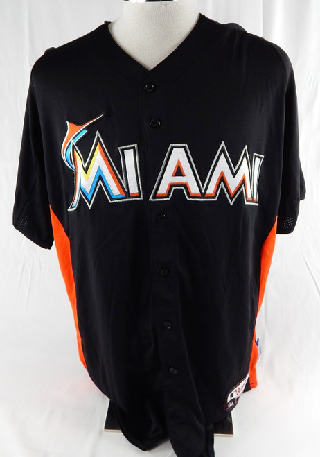 2014-16 Miami Marlins Bent Keys #4 Game Used Black Jersey ST BP 46 040
