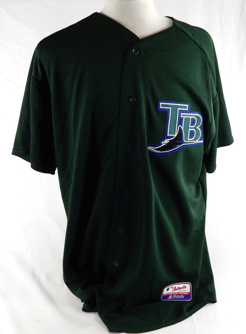 2003-06 Tampa Bay Rays Carl Crawford #13 Game Issued Green Jersey BP ST 48 735