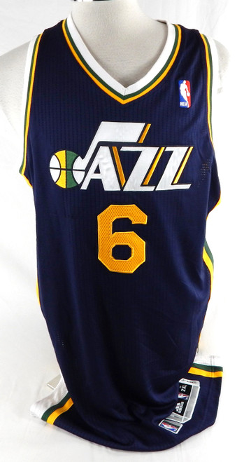 2010-11 Utah Jazz Othyus Jeffers #6 Game Used Navy Jersey 2XL 785