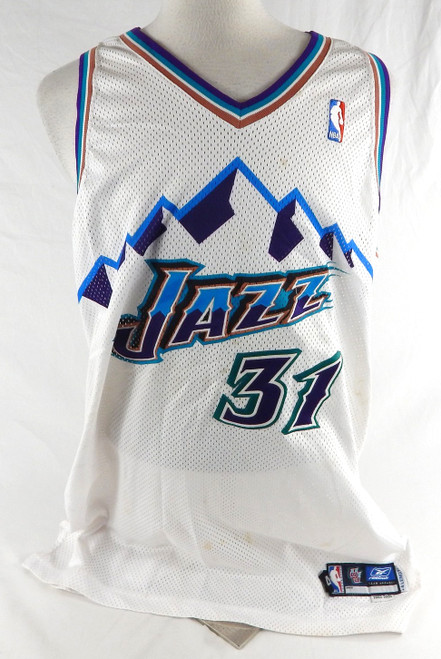 2002-03 Utah Jazz Jarron Collins #31 Game Issued White Jersey 48 797