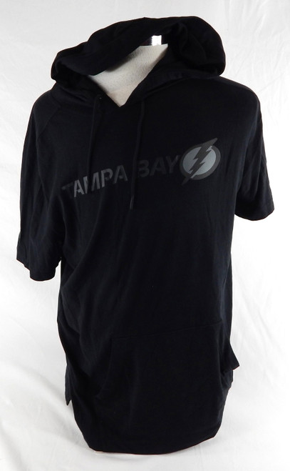 Tampa Bay Lightning #28 Game Used Black Half Sleeve Hoodie Sweatshirt L 530