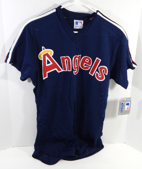 1983-90 California Angels Blank Game Issued Blue Jersey Batting Practice M 735