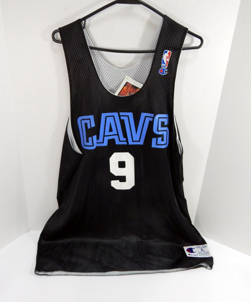 1990s Cleveland Cavaliers #9 Game Issued Black Rev Practice Jersey XL DP48716