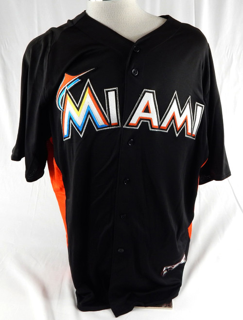 2014-16 Miami Marlins Collin Cargill #77 Game Used Black Jersey ST BP 46 991