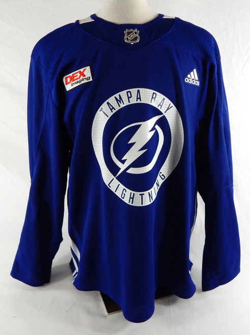 2017 Tampa Bay Lightning Sean Walker #61 Game Used Blue Practice Jersey 54 542