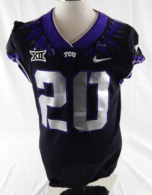 Texas Christian TCU Horned Frogs #20 Game Used Black Jersey Football NP R 40 4