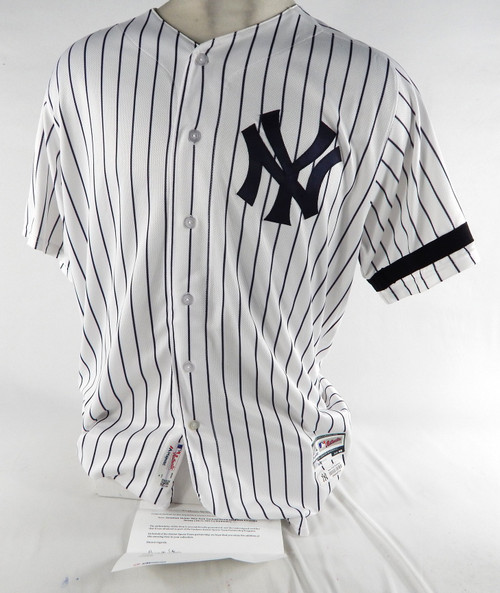 2017 New York Yankees Jonathan Holder #65 Game Used White Jersey Black Band 48 3