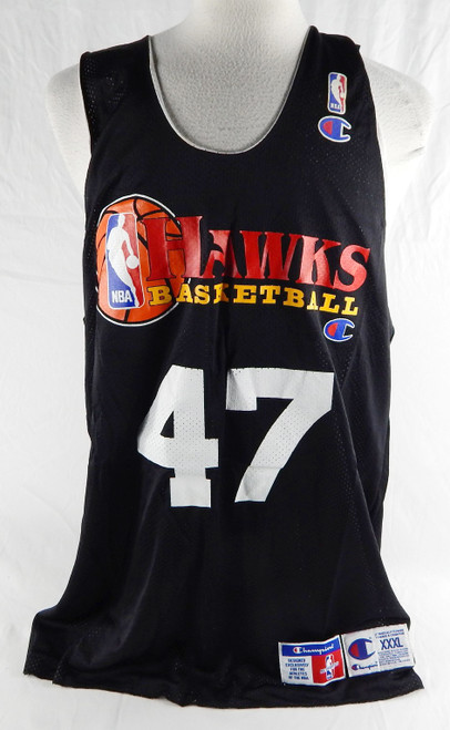 1990s Atlanta Hawks #47 Game Issued Black Practice Jersey XXXL 840