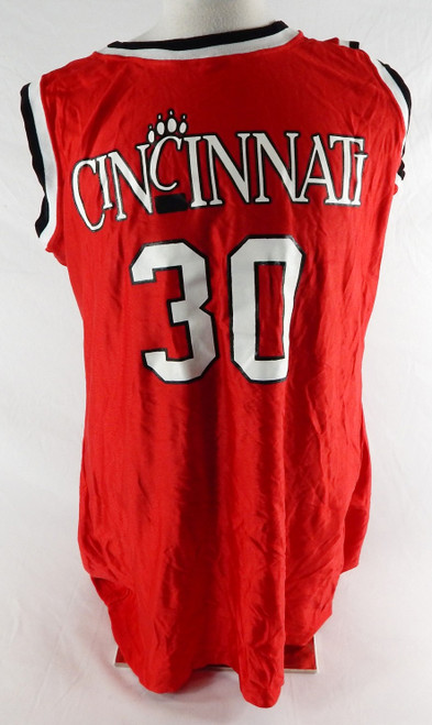 1990s Cincinnati Bearcats Bennett #30 Game Used Red Jersey Basketball 20 103