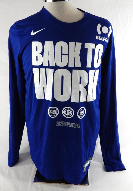 2024-25 Detroit Pistons Ausar Thompson #9 Game Used Blue Shirt NBA Playoffs L 12