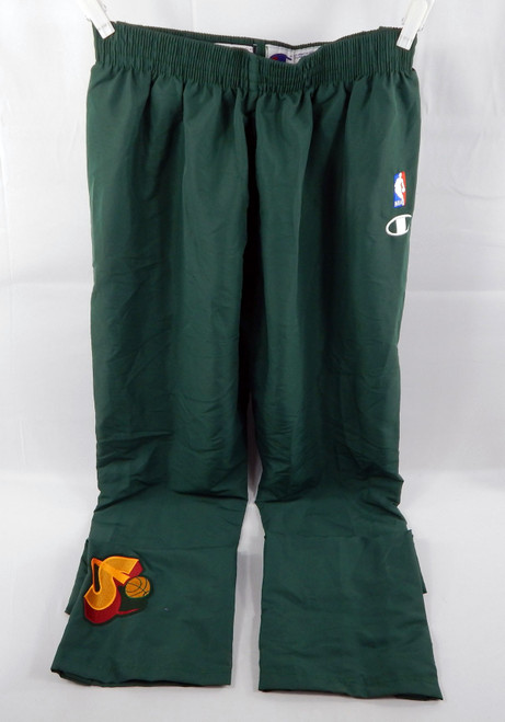1990s Seattle Supersonics Game Issued Green Warm Up Pants 40 314