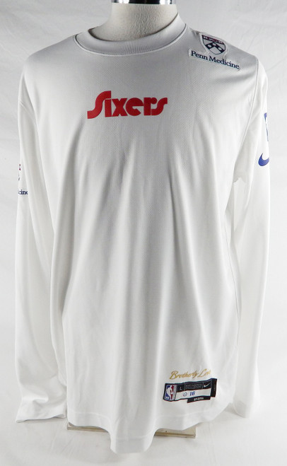 2024-25 Philadelphia 76ers Lonnie Walker IV #16 Game Used White Shooting Shirt C