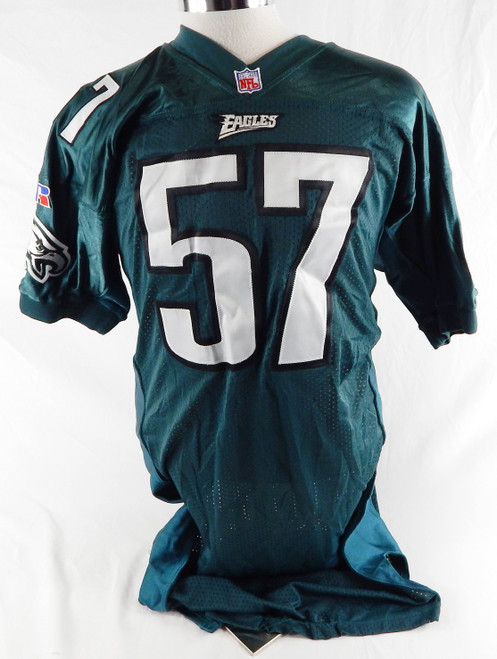 1993-96 Philadelphia Eagles Marc Woodard #57 Game Issued Green Jersey 48 689