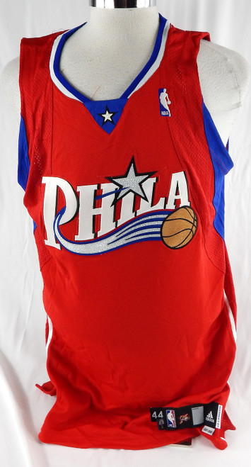 2007-08 Philadelphia 76ers Blank Game Issued Red Jersey 44 940