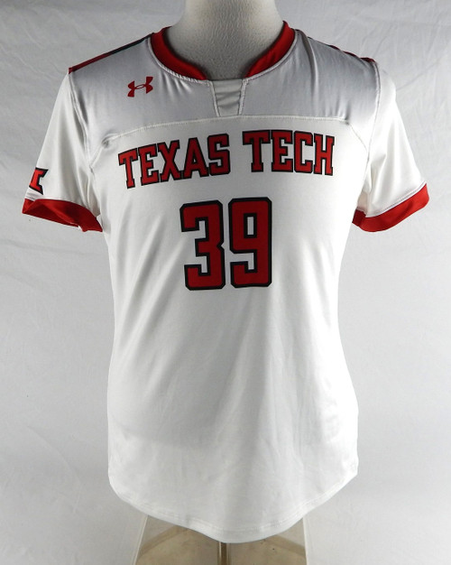 2021 Texas Tech Red Raiders #39 Game Used White Jersey Womens Soccer L 132