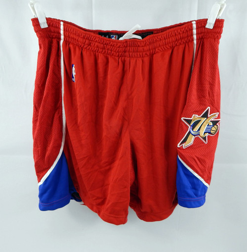 2006-09 Philadelphia 76ers Game Issued Red Shorts 44 190