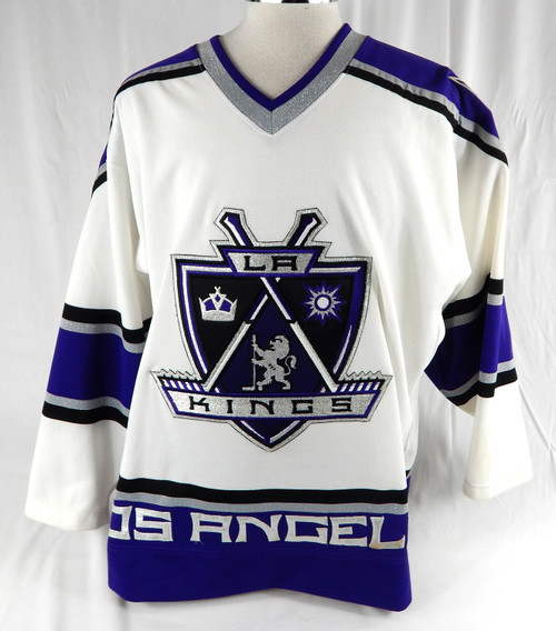 1990s Mens Los Angeles Kings Blank Authentic White Jersey Starter 48 257