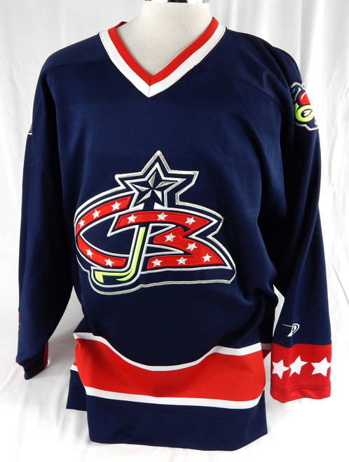 1990s Mens Columbus Blue Jackets Blank Authentic Blue Jersey ProPlayer XL 267