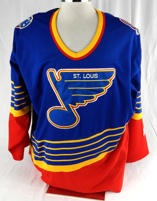 1990s Mens St. Louis Blues Blank Authentic Blue Jersey Starter XL 269
