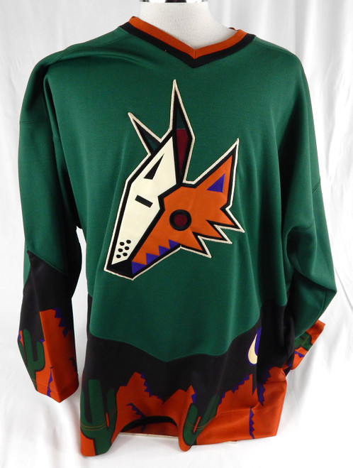 1990s Mens Arizona Coyotes Blank Authentic Green Jersey ProPlayer XL 268