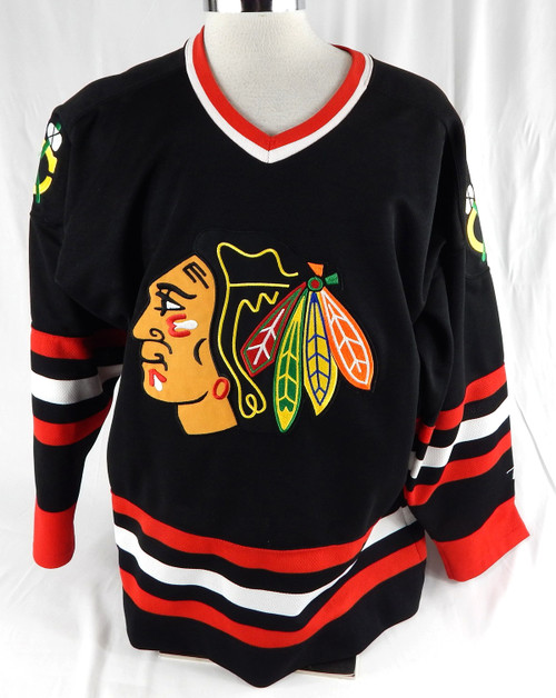 1990s Mens Chicago Blackhawks Blank Authentic Black Jersey ProPlayer XL 278