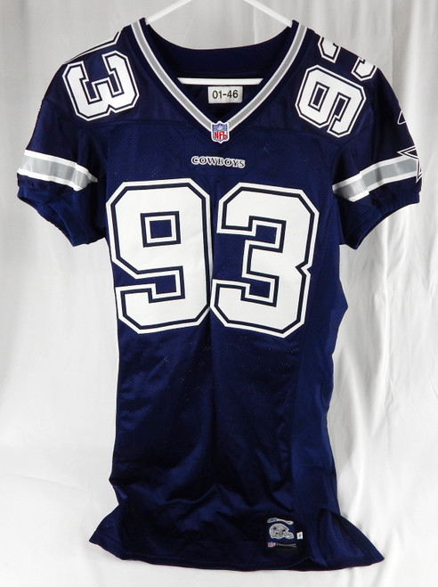 2001 Dallas Cowboys Peppi Zellner #93 Game Issued Navy Jersey 46 660