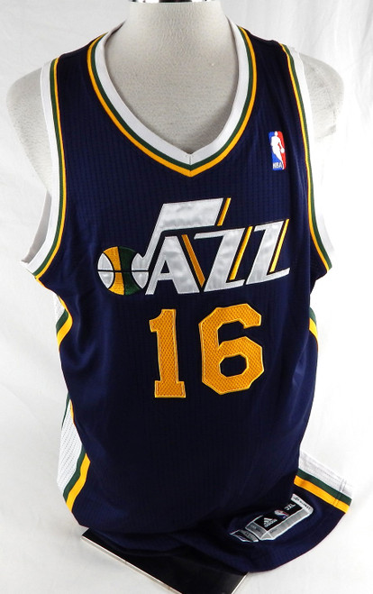 2010-11 Utah Jazz Francisco Elson #16 Game Used Navy Jersey 3XL 783