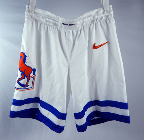 2023-24 Boise State Broncos #0 Game Used White Shorts Mens Basketball S 302
