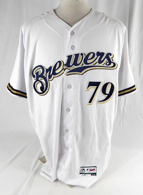 2016 Milwaukee Brewers Rymer Liriano #79 Game Used White Jersey 50 58