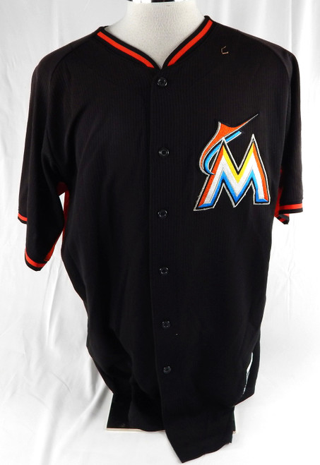 2014-16 Miami Marlins Hayden Fox #23 Game Used Black Jersey ST BP 48 DP96983