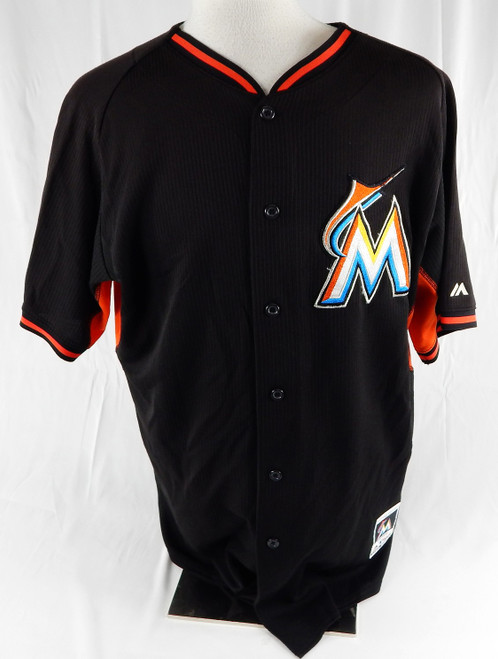 2014-16 Miami Marlins Jackson #90 Game Used Black Jersey ST BP 48 23