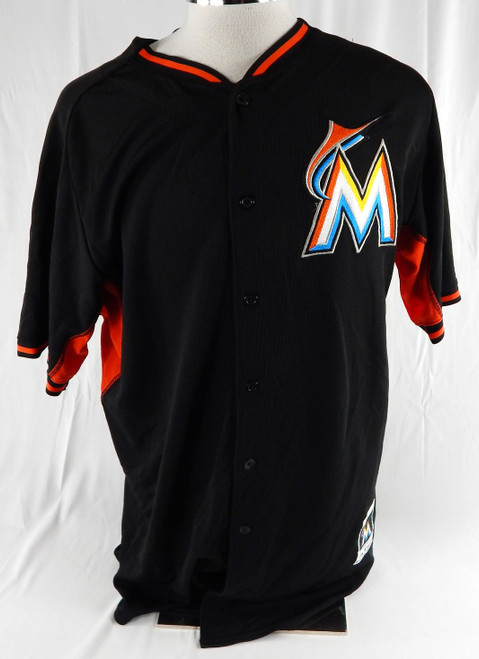 2014-16 Miami Marlins Justin Langley #64 Game Used Black Jersey ST BP 48 33