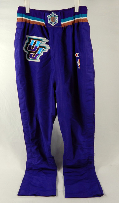1996-97 Utah Jazz Game Issued Purple Warm Up Pants 32 779