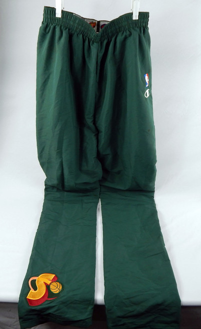 1997-98 Seattle Supersonics Game Issued Green Warm Up Pants 40 827