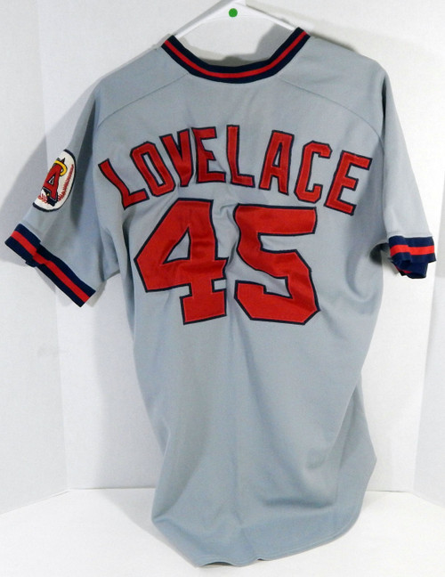 California Angels Vance Lovelace #45 Game Used Grey Jersey DP17536