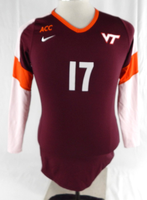 2000s Virginia Tech Hokies #17 Game Used Maroon Jersey Volleyball M 921