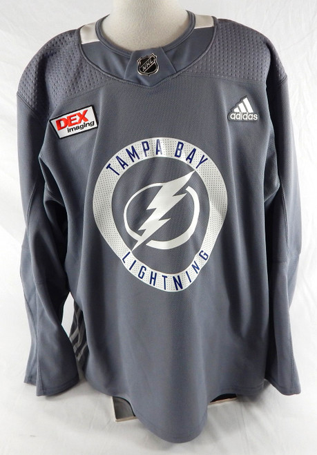 2024 Tampa Bay Lightning Lucas Edmonds #54 Game Used Grey Jersey Camp 56 550