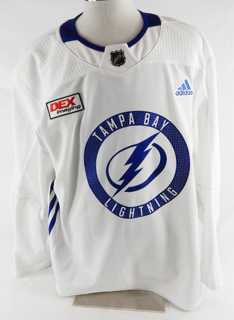 2017 Tampa Bay Lightning Alex Gagne #75 Game Used White Practice Jersey 56 582